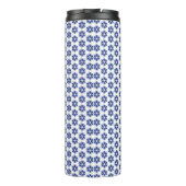 Navy Blue Floral Mosaik Thermosbecher (Rückseite)