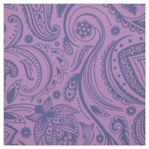 Navy Blue Floral Paisley Lila Hintergrund Stoff