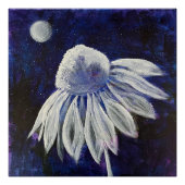 Navy Blue Floral Poster (Vorderseite)