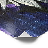 Navy Blue Floral Poster (Ecke)