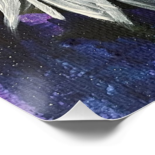 Navy Blue Floral Poster (Ecke)