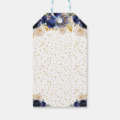 Navy Blue Floral Princess Happy Birthday Geschenkanhänger (Rückseite)