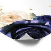 Navy Blue Floral Princess Quinceañera Willkommen Poster (Ecke)