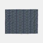 Navy Blue Floral Print Fleecedecke (Vorderseite (Horizontal))