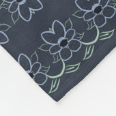 Navy Blue Floral Print Fleecedecke (Ecke)