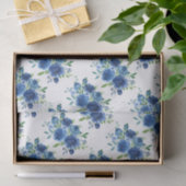 Navy Blue Floral Seidenpapier (Geschenk)
