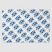 Navy Blue Floral Seidenpapier (Vorderseite)