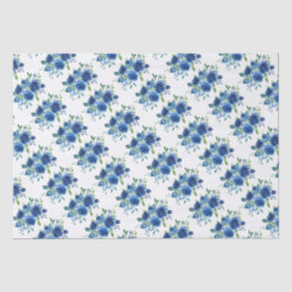 Navy Blue Floral Seidenpapier