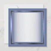 Navy Blue Floral Silver Gray Engagement Party Einladung (Rückseite)