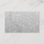 Navy Blue Floral Silver Gray Sparkle Diaper Raffel Visitenkarte (Rückseite)