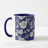 Navy Blue Floral Tasse (Links)
