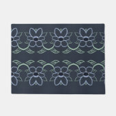 Navy Blue Floral Throw Mat Fußmatte (Vorderseite)