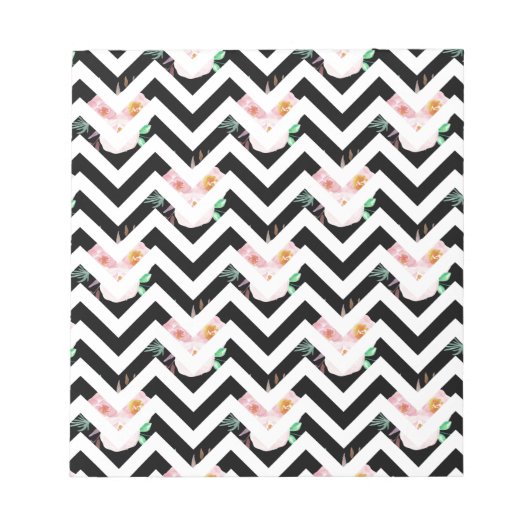 Navy Blue Floral Throw Pillows Notizblock (Vorderseite)