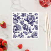 Navy Blue Floral Vintag Serviette (Beispiel)
