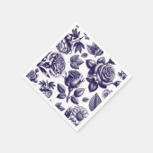 Navy Blue Floral Vintag Serviette (Ecke)