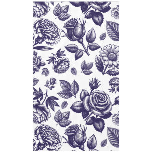 Navy Blue Floral Vintag Tischdecke