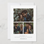 Navy Blue Floral Wedding Foto Save The Date (Rückseite)