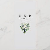 Navy Blue Floral Wedding Menu Menükarte (Rückseite)