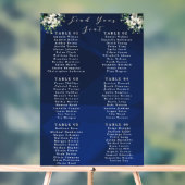 Navy Blue Floral Wedding Seating Chart Sign Acrylschild (Neutral)