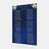 Navy Blue Floral Wedding Seating Chart Sign Acrylschild (Winkel)