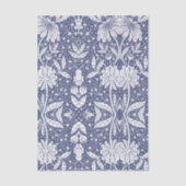 Navy Blue Floral William Morris Style Seidenpapier (Vorderseite)