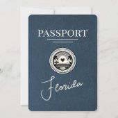 Navy Blue Florida Passport Save the Date (Vorderseite)