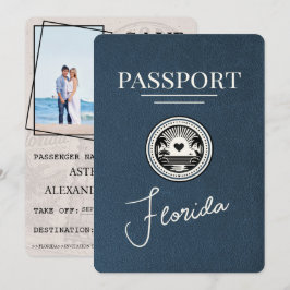 Navy Blue Florida Passport Save the Date