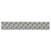 Navy Blue Flowers Elegant Table Decor Runner Großer Tischläufer (Horizontal)