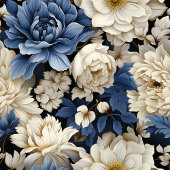 Navy Blue Flowers Elegant Table Decor Runner Großer Tischläufer