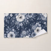 navy blue flowers modern decorative bathroom  badhandtuch set (Handtuch)