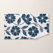 navy blue flowers modern decorative bathroom  badhandtuch set (Handtuch)