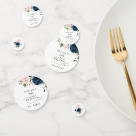 Navy Blue Flowers, Pink Flowers, Boho, Birthday Konfetti