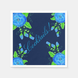 Navy Blue Flows Serviette