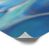 Navy Blue Fluid Abstrakt Modern Marble Swirl Art Poster (Ecke)