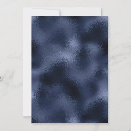 Navy Blue Foil Burgundy Silver Floral Wedding Einladung (Rückseite)