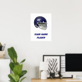Navy Blue Football Helm Poster (Heimbüro)