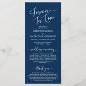 Navy Blue, Forever in Liebe, Hochzeitsfeier Programm (Vorderseite)