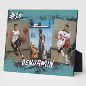 Navy & Blue Foto Collage Personalisiert Fotoplatte (Seite)