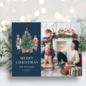 Navy Blue Foto Feiertagspostkarte