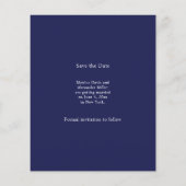 Navy-Blue-Foto-Hochzeit Save the Date Flyer (Hinten)