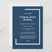 Navy Blue Foto Modernes Foto Abschluss laden ein (Rückseite)