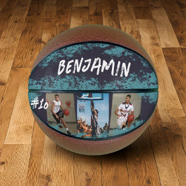 Navy & Blue Foto Personalisiert Basketball