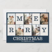 Navy Blue Foto personalisiert Frohe Weihnachten (Vorderseite)