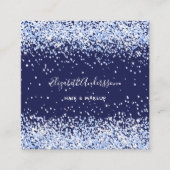 Navy Blue Foto qr Quadratische Visitenkarte (Vorderseite)