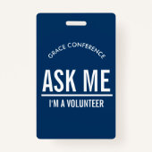Navy Blue Fragte mir, ich bin ein Freiwilliger-ID- Ausweis (Vorderseite)