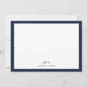 Navy Blue Frame Flat Note Card Mitteilungskarte (Vorderseite)