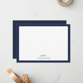 Navy Blue Frame Flat Note Card Mitteilungskarte