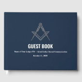 Navy Blue Freemasons Mauerwerk Platz und Kompass Gästebuch (Vorderseite)