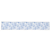 Navy Blue French Toile Roses Floral Table Runner Großer Tischläufer (Horizontal)