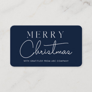 Navy Blue Frohe Weihnachten Corporate Danke Visitenkarte